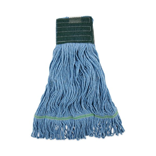 Boardwalk 5 in Looped-End Wet Mop, Blue, Cotton/Synthetic, PK12, BWK402BL BWK402BL